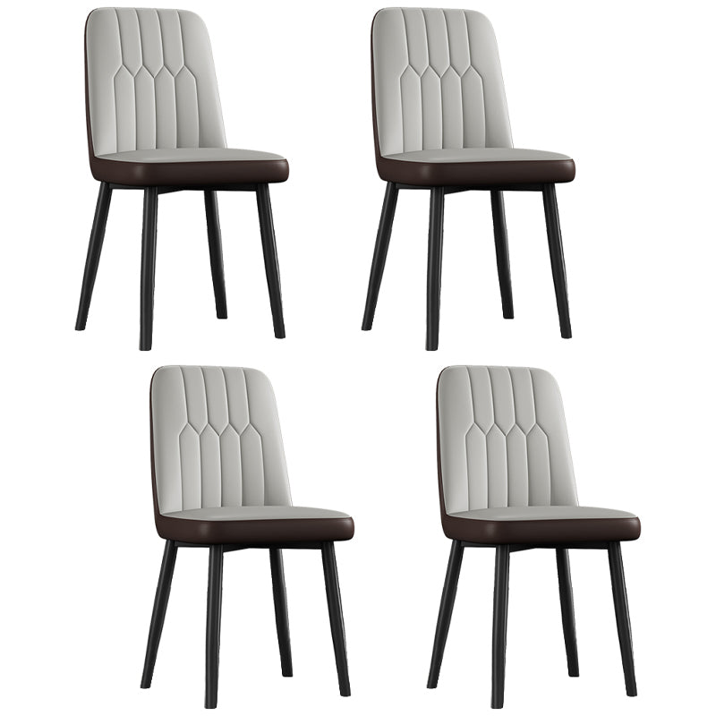 Silla de comedor de metal de estilo escandinavo, silla con respaldo sólido sin brazos