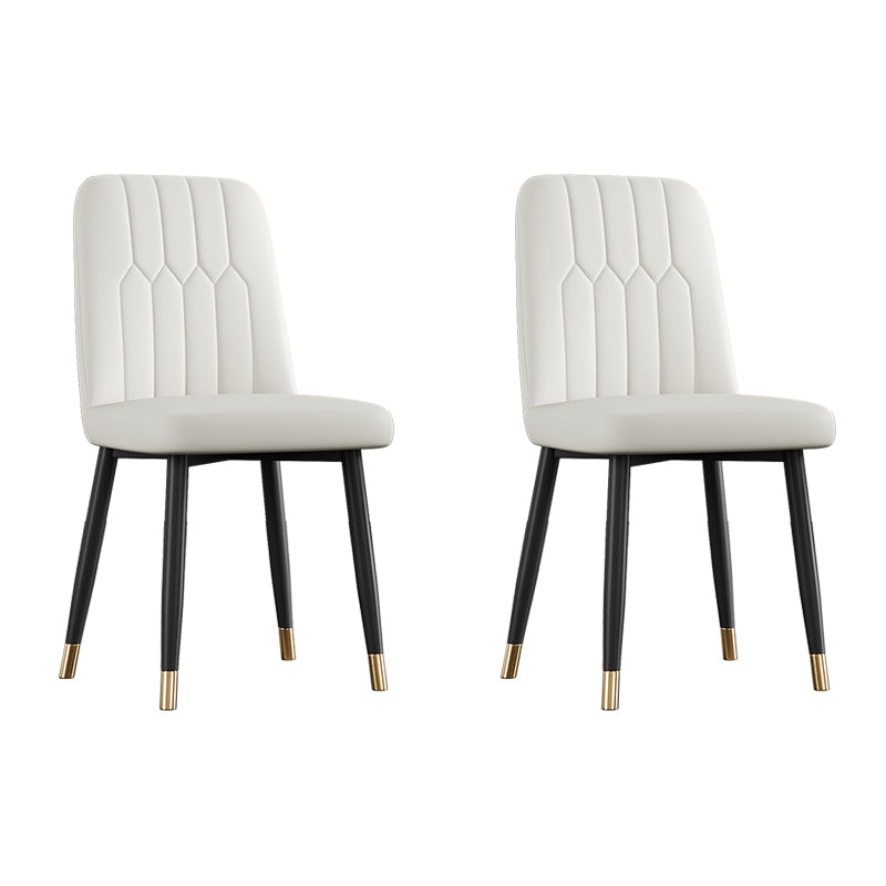Silla de comedor de metal de estilo escandinavo, silla con respaldo sólido sin brazos