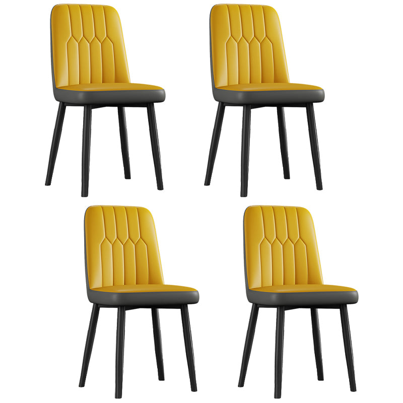 Silla de comedor de metal de estilo escandinavo, silla con respaldo sólido sin brazos
