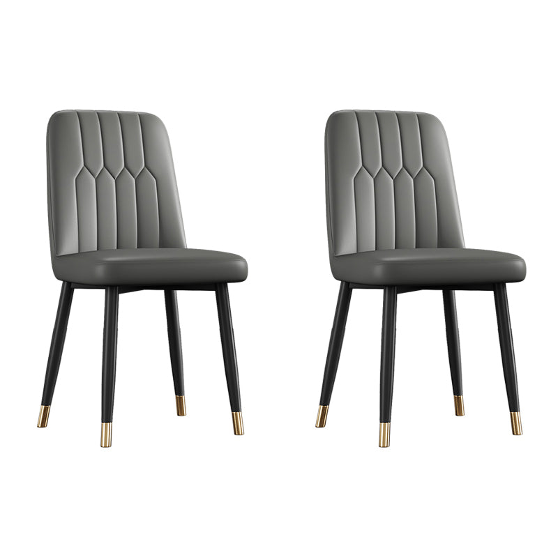 Silla de comedor de metal de estilo escandinavo, silla con respaldo sólido sin brazos