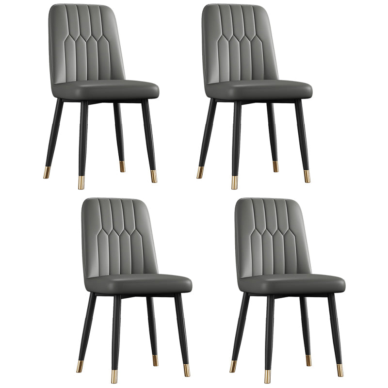 Silla de comedor de metal de estilo escandinavo, silla con respaldo sólido sin brazos