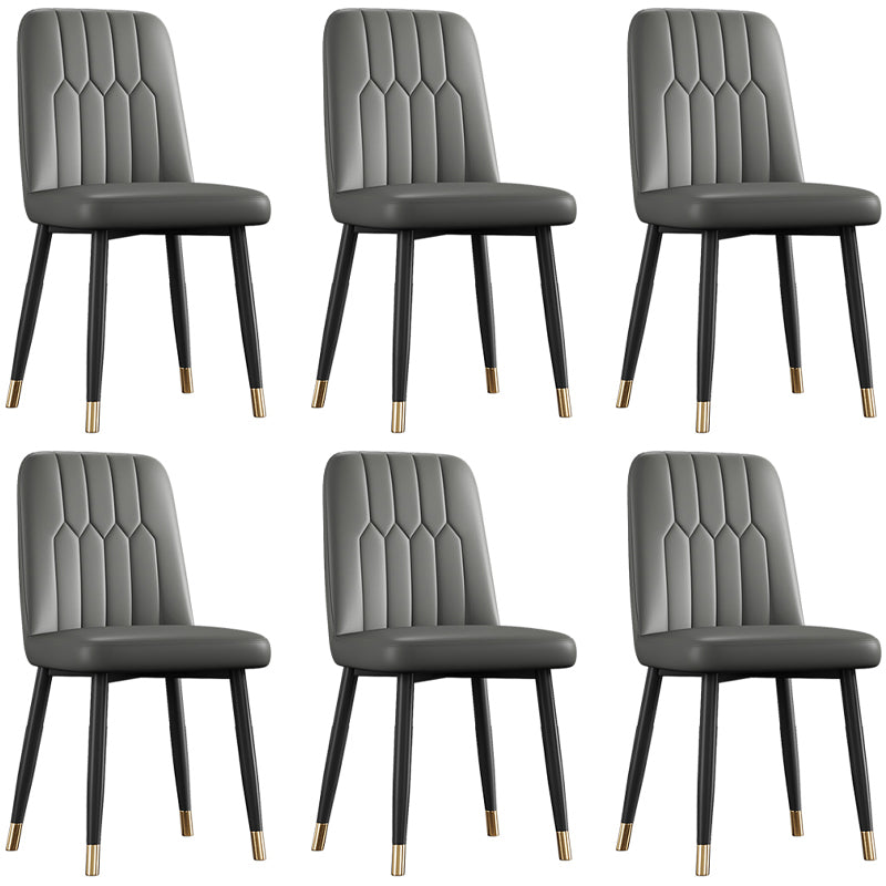 Silla de comedor de metal de estilo escandinavo, silla con respaldo sólido sin brazos