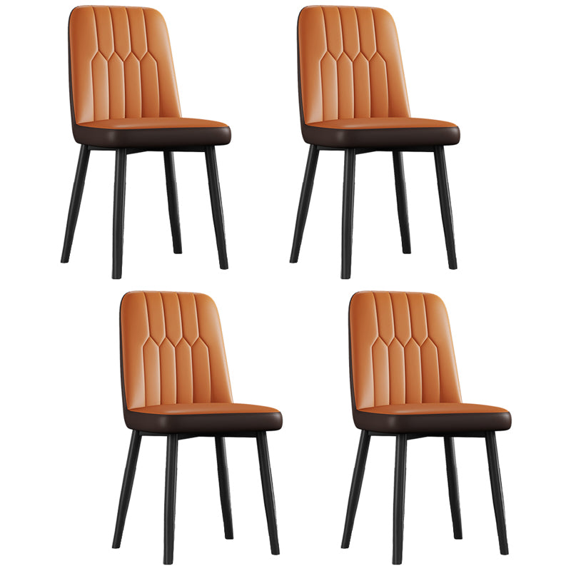 Silla de comedor de metal de estilo escandinavo, silla con respaldo sólido sin brazos