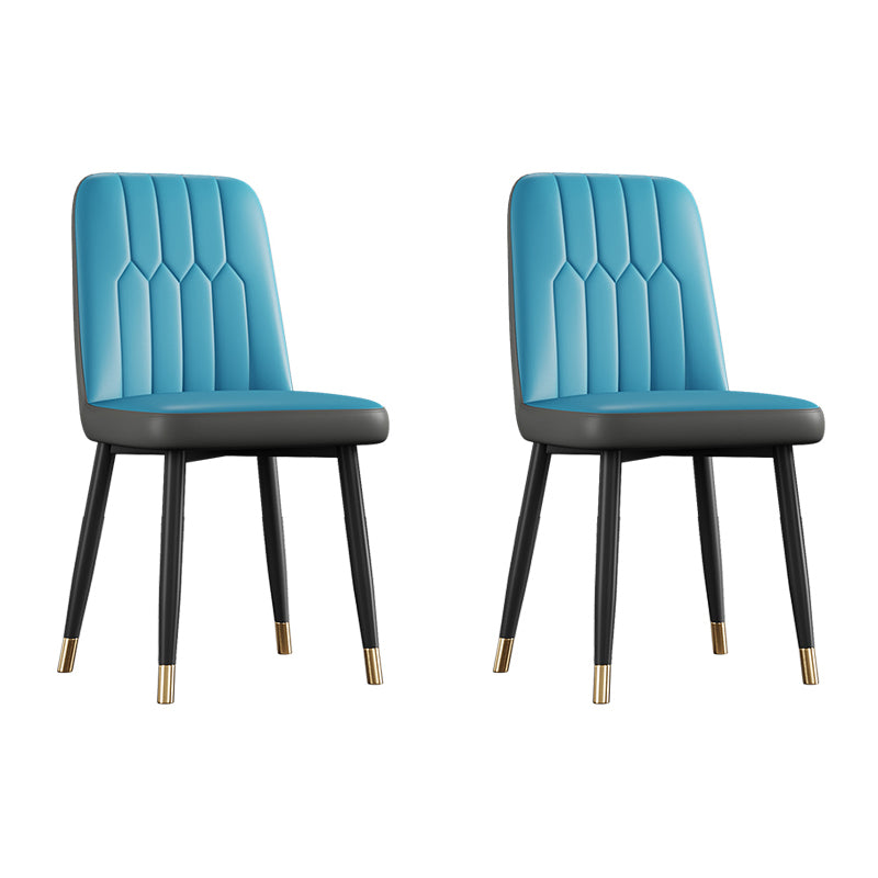 Silla de comedor de metal de estilo escandinavo, silla con respaldo sólido sin brazos