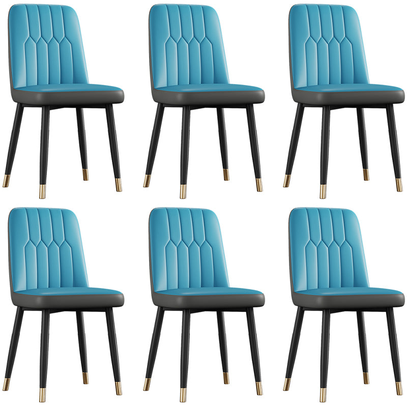 Silla de comedor de metal de estilo escandinavo, silla con respaldo sólido sin brazos