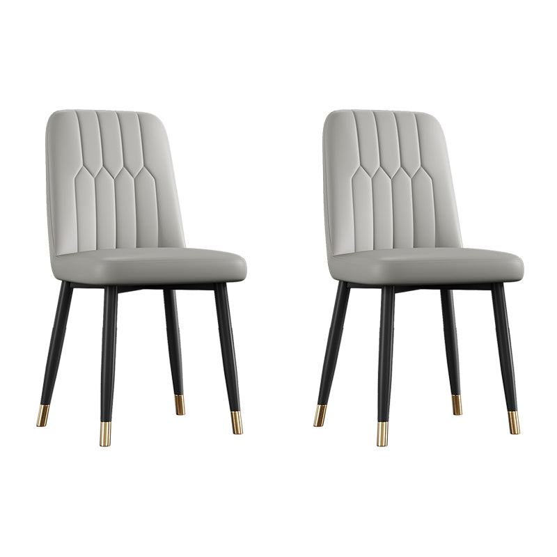 Silla de comedor de metal de estilo escandinavo, silla con respaldo sólido sin brazos