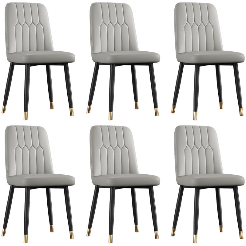 Silla de comedor de metal de estilo escandinavo, silla con respaldo sólido sin brazos