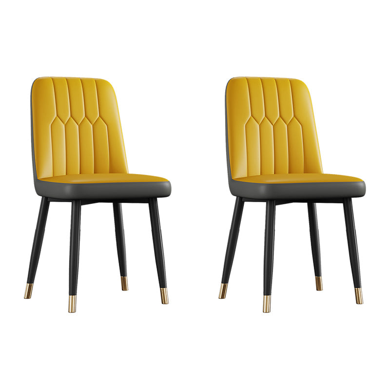 Silla de comedor de metal de estilo escandinavo, silla con respaldo sólido sin brazos