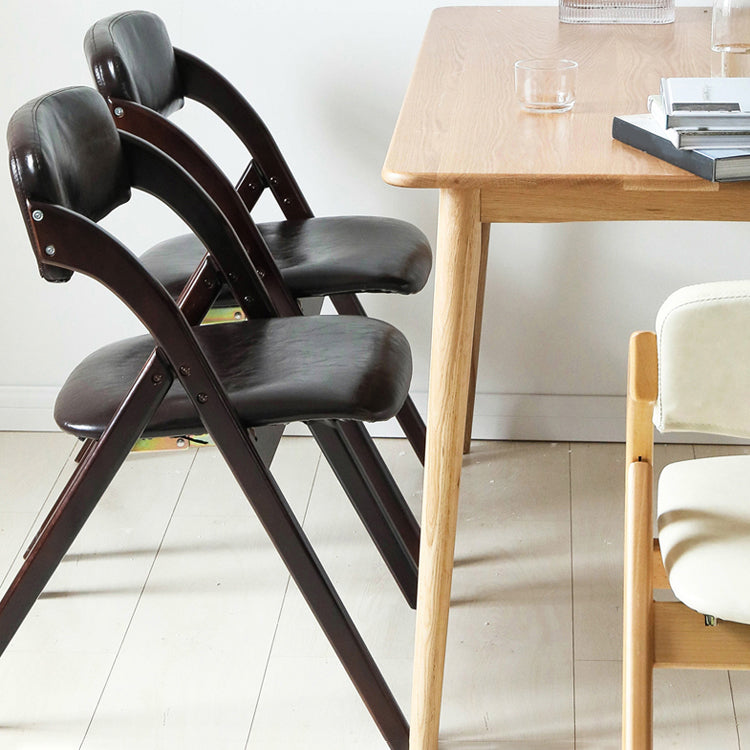Scandinavian Home Side Chair Upholstered Open Back Wood Folding Dining Room Chair