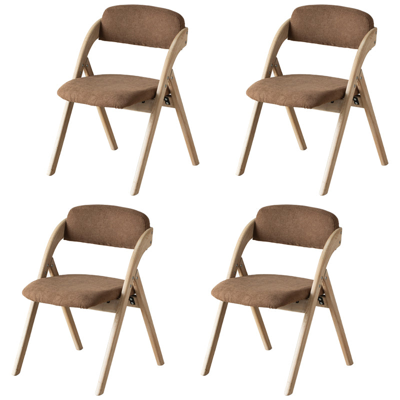 Scandinavian Home Side Chair Upholstered Open Back Wood Folding Dining Room Chair