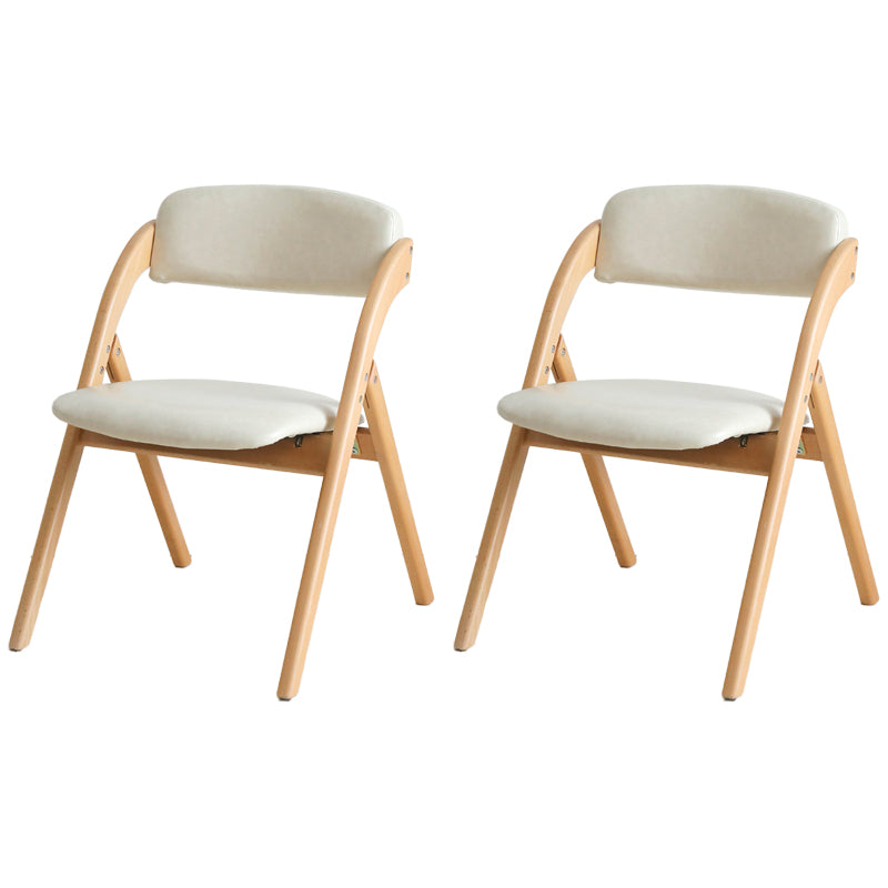 Scandinavian Home Side Chair Upholstered Open Back Wood Folding Dining Room Chair
