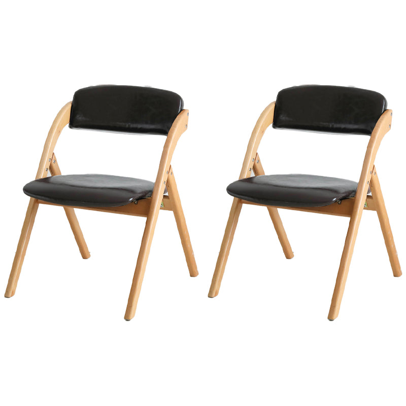 Scandinavian Home Side Chair Upholstered Open Back Wood Folding Dining Room Chair