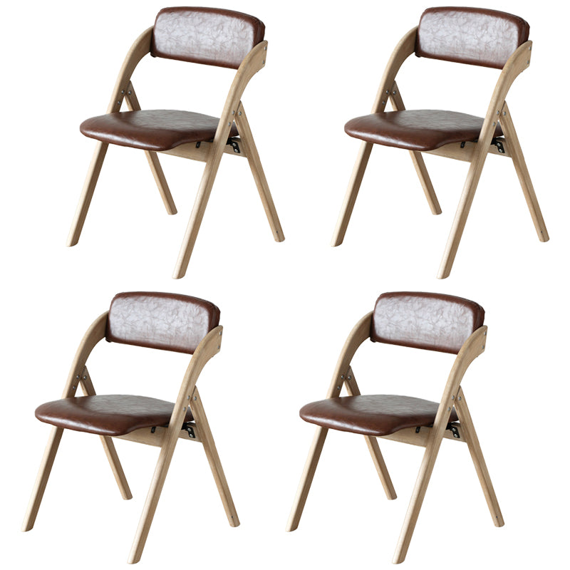 Scandinavian Home Side Chair Upholstered Open Back Wood Folding Dining Room Chair
