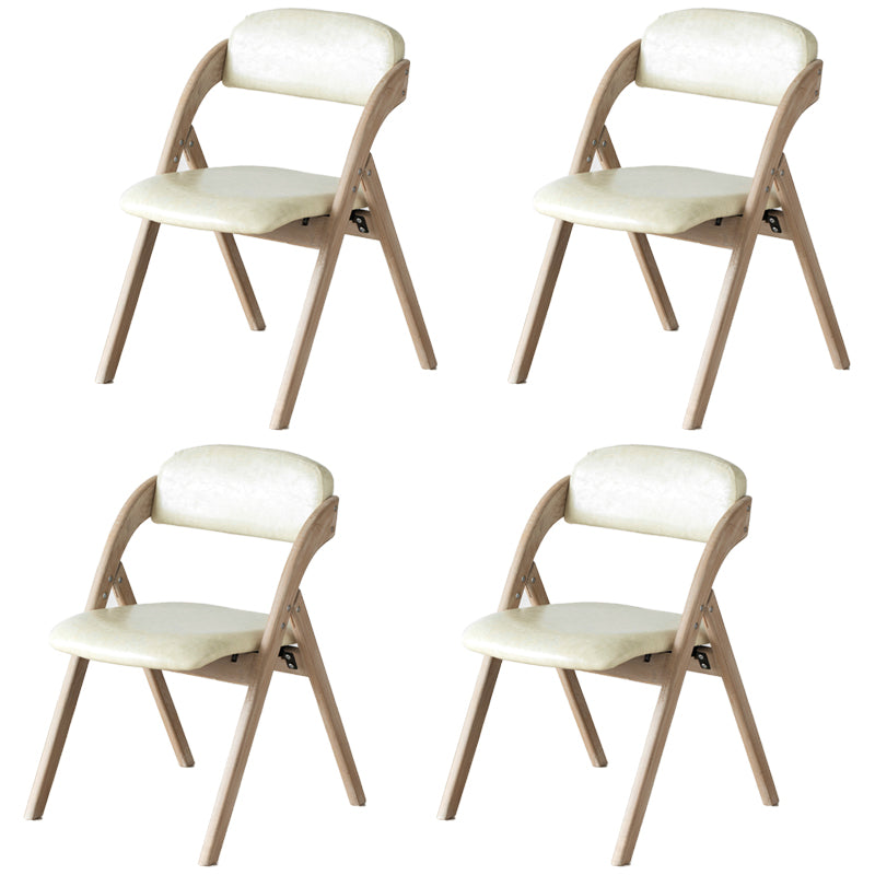 Scandinavian Home Side Chair Upholstered Open Back Wood Folding Dining Room Chair