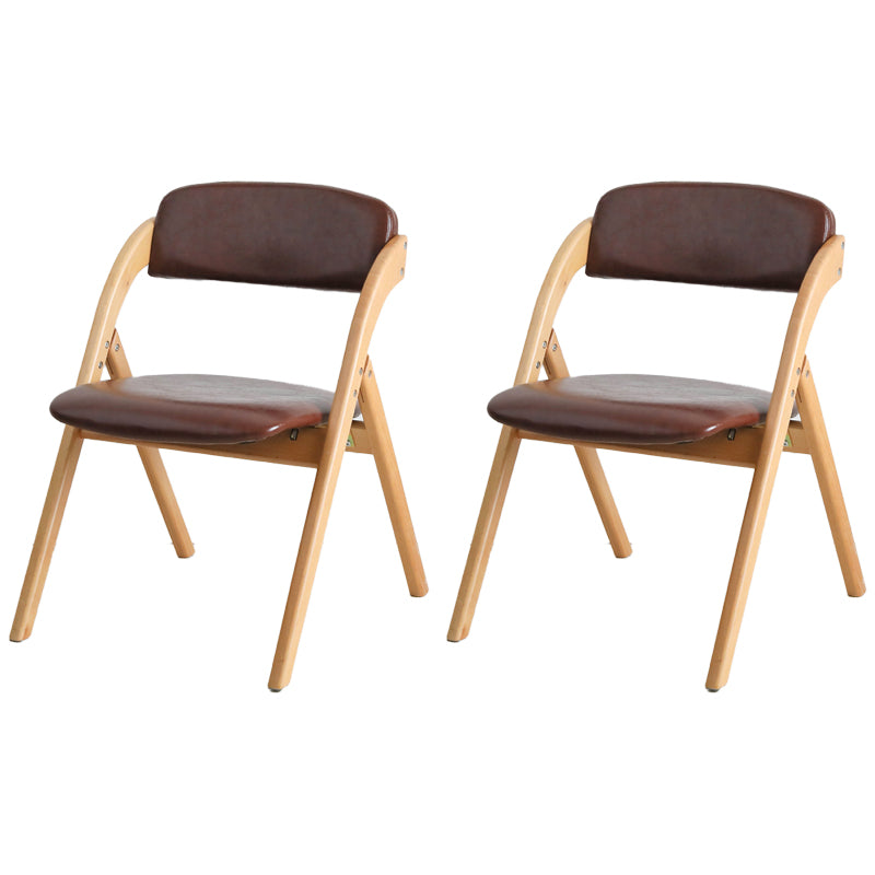 Scandinavian Home Side Chair Upholstered Open Back Wood Folding Dining Room Chair