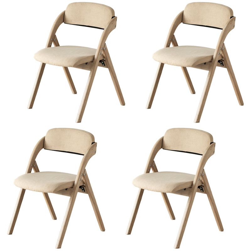 Scandinavian Home Side Chair Upholstered Open Back Wood Folding Dining Room Chair
