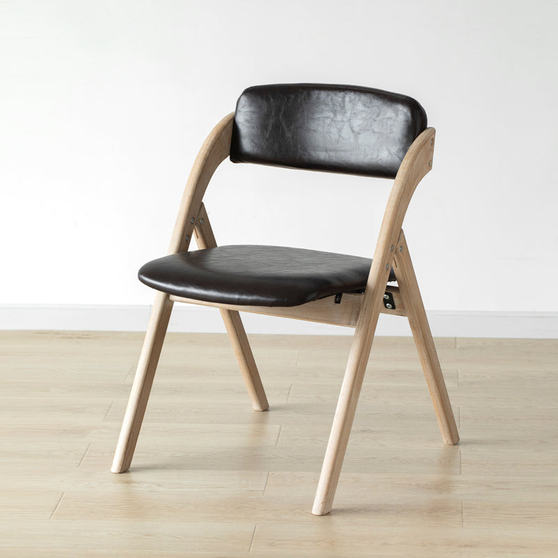 Scandinavian Home Side Chair Upholstered Open Back Wood Folding Dining Room Chair