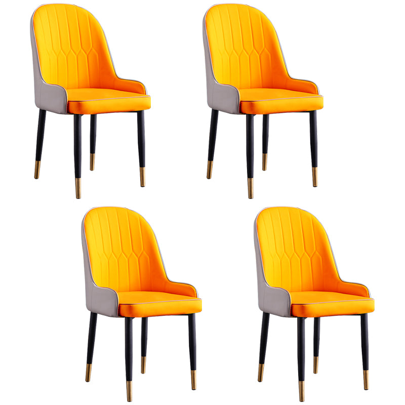 Scandinavian Indoor Arm Chair Parsons Back Upholstered Metal Dining Room Chair