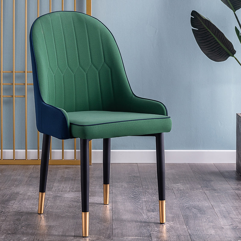 Scandinavian Indoor Arm Chair Parsons Back Upholstered Metal Dining Room Chair