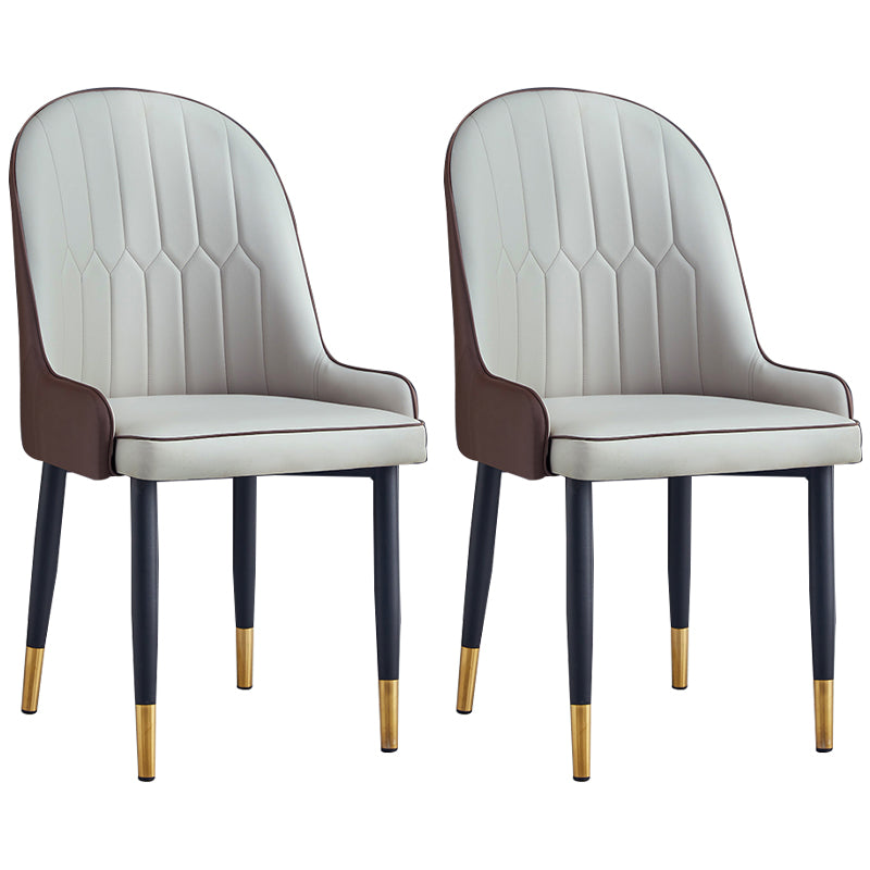 Scandinavian Indoor Arm Chair Parsons Back Upholstered Metal Dining Room Chair