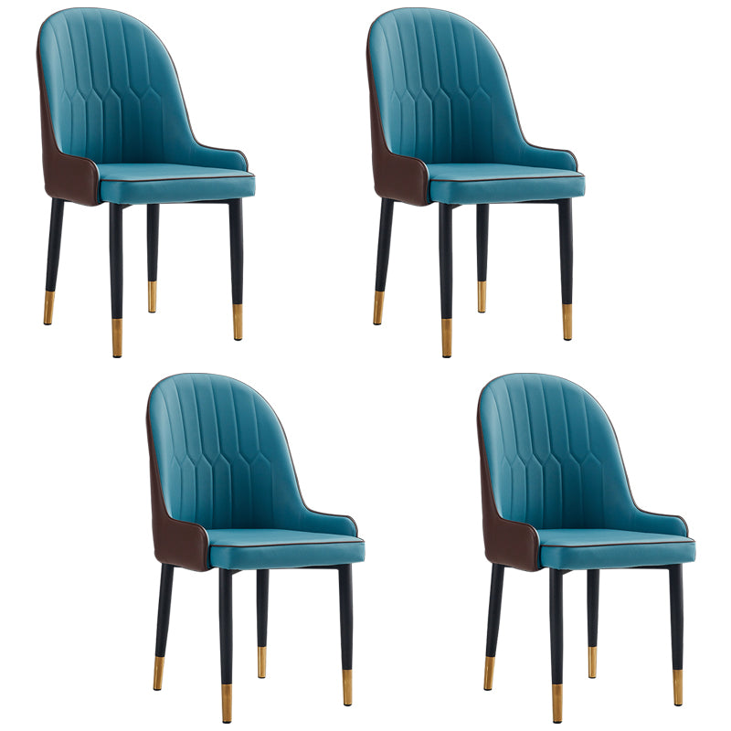 Scandinavian Indoor Arm Chair Parsons Back Upholstered Metal Dining Room Chair