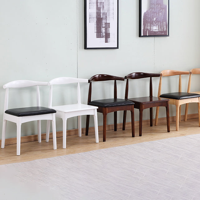 Chaise d'appoint scandinave à dossier ouvert, chaise de salle à manger rembourrée en bois