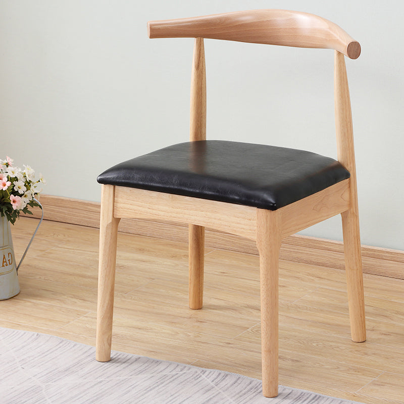 Chaise d'appoint scandinave à dossier ouvert, chaise de salle à manger rembourrée en bois