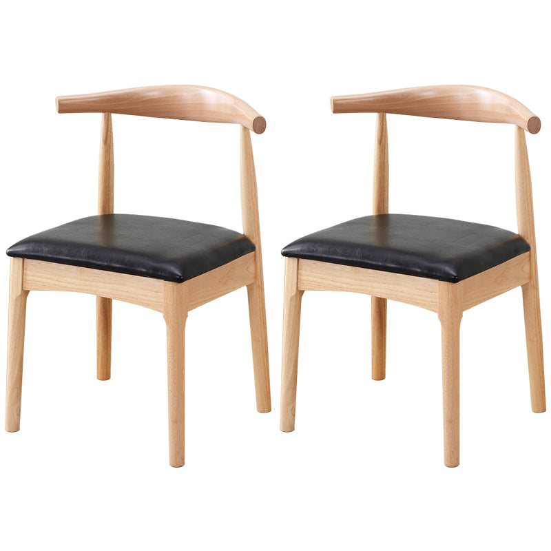 Chaise d'appoint scandinave à dossier ouvert, chaise de salle à manger rembourrée en bois