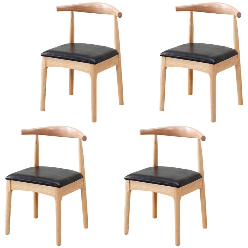 Chaise d'appoint scandinave à dossier ouvert, chaise de salle à manger rembourrée en bois