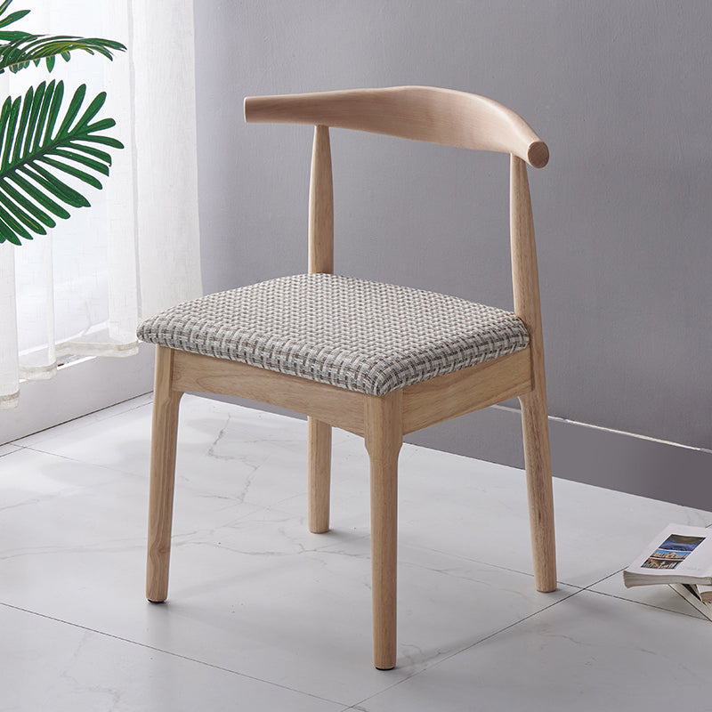 Chaise d'appoint scandinave à dossier ouvert, chaise de salle à manger rembourrée en bois