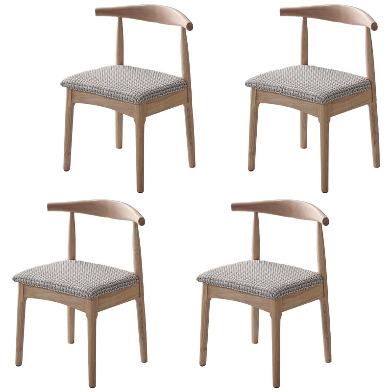 Chaise d'appoint scandinave à dossier ouvert, chaise de salle à manger rembourrée en bois