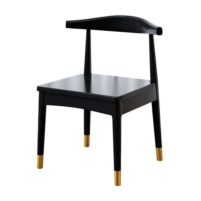 Chaise d'appoint scandinave à dossier ouvert, chaise de salle à manger rembourrée en bois
