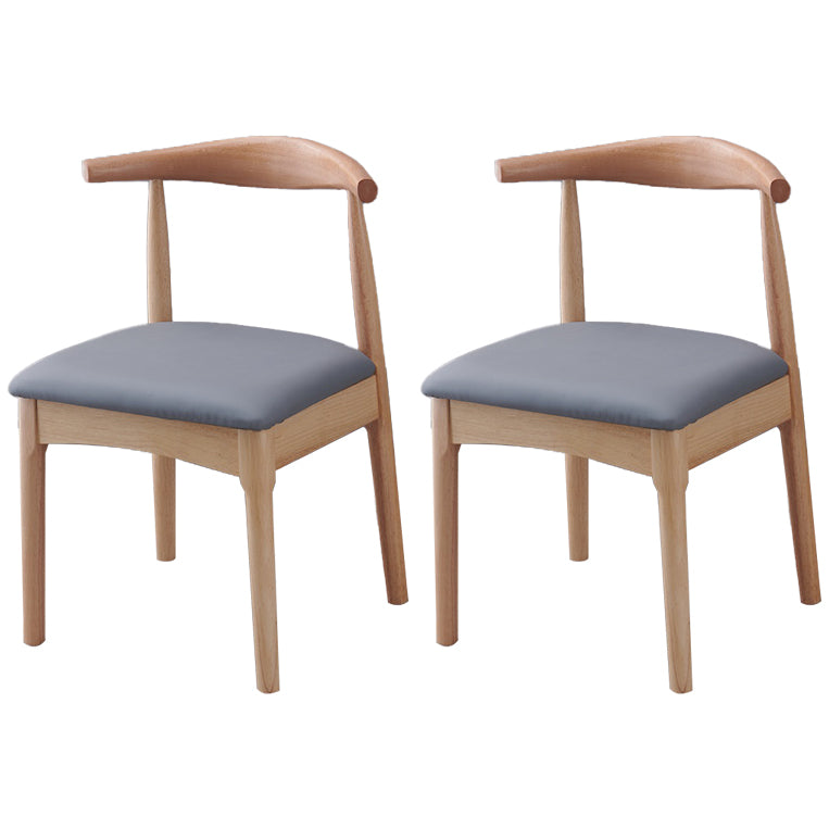 Chaise d'appoint scandinave à dossier ouvert, chaise de salle à manger rembourrée en bois