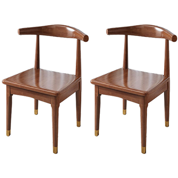 Chaise d'appoint scandinave à dossier ouvert, chaise de salle à manger rembourrée en bois