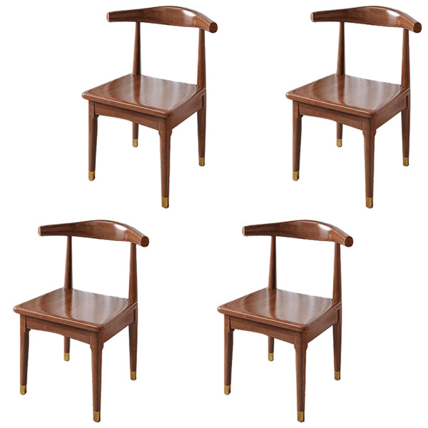 Chaise d'appoint scandinave à dossier ouvert, chaise de salle à manger rembourrée en bois