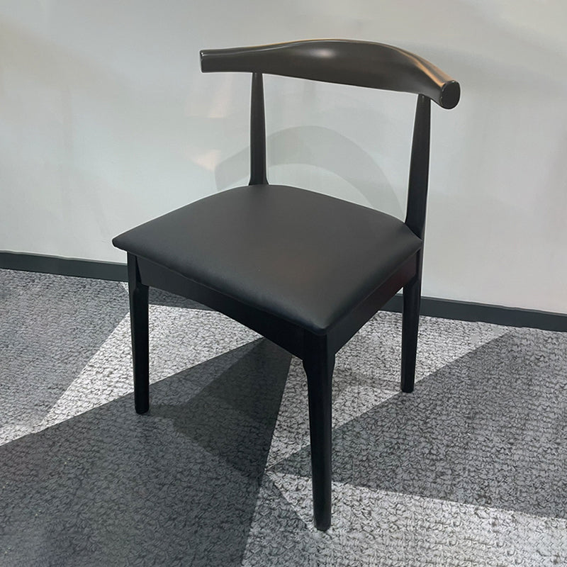 Chaise d'appoint scandinave à dossier ouvert, chaise de salle à manger rembourrée en bois