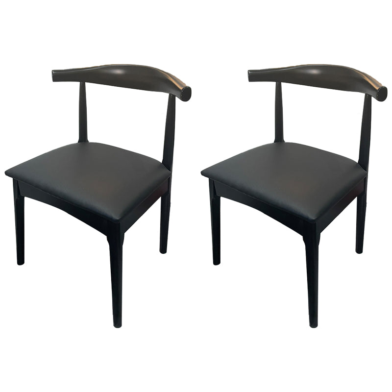 Chaise d'appoint scandinave à dossier ouvert, chaise de salle à manger rembourrée en bois