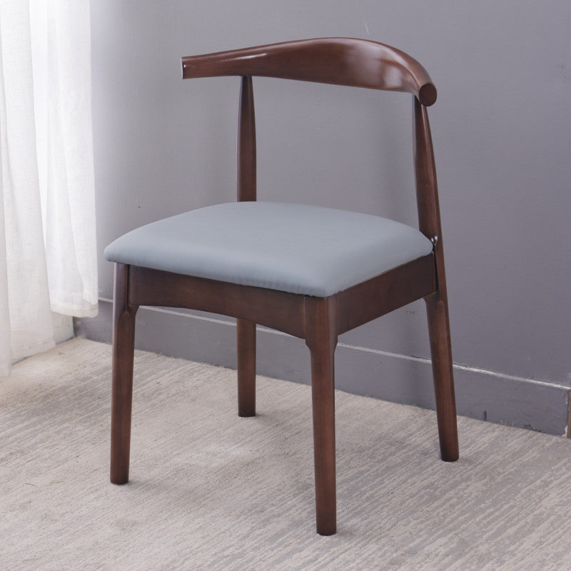 Chaise d'appoint scandinave à dossier ouvert, chaise de salle à manger rembourrée en bois