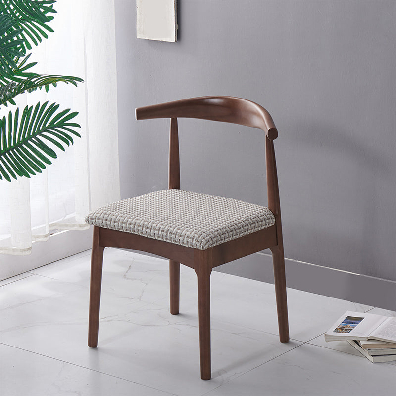 Chaise d'appoint scandinave à dossier ouvert, chaise de salle à manger rembourrée en bois