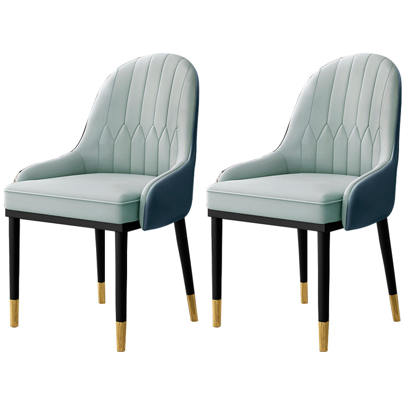 Inicio Sillón escandinavo Silla de comedor tapizada con respaldo Parsons de metal