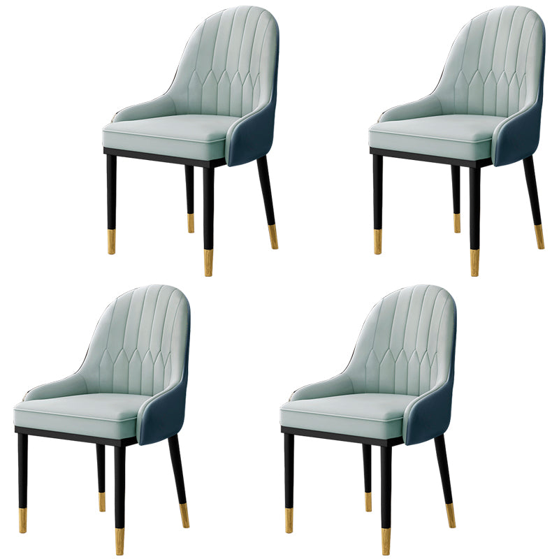 Inicio Sillón escandinavo Silla de comedor tapizada con respaldo Parsons de metal