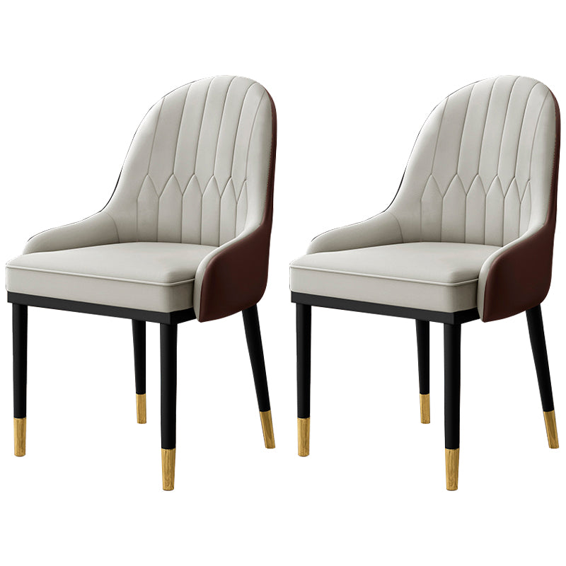 Inicio Sillón escandinavo Silla de comedor tapizada con respaldo Parsons de metal