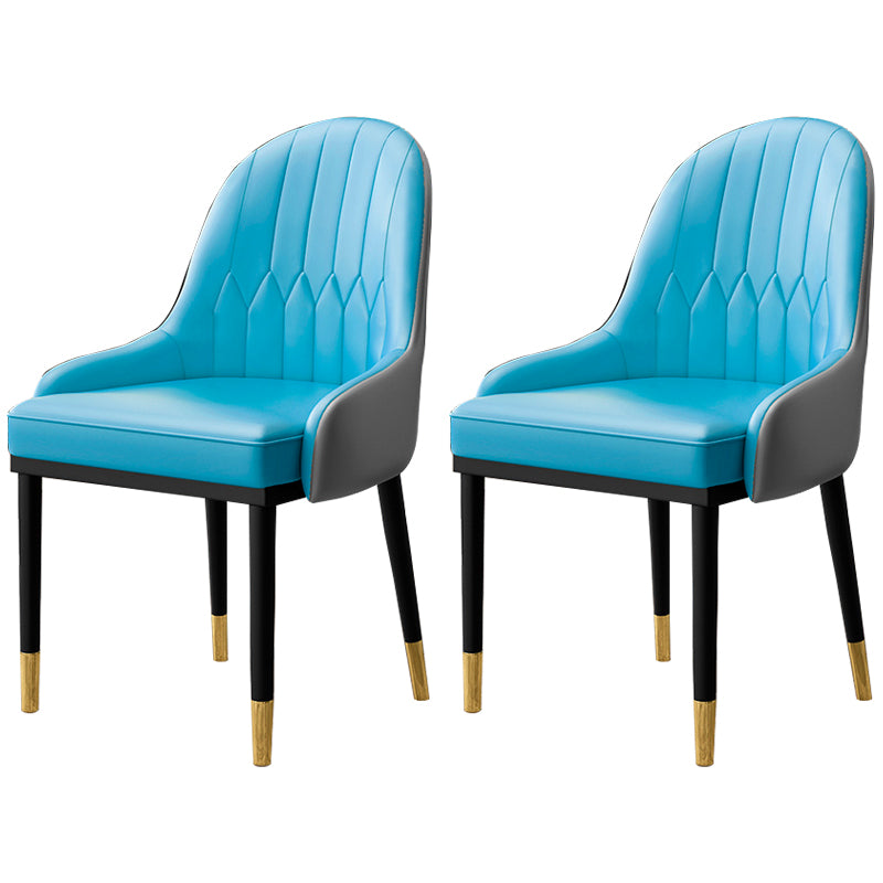 Inicio Sillón escandinavo Silla de comedor tapizada con respaldo Parsons de metal