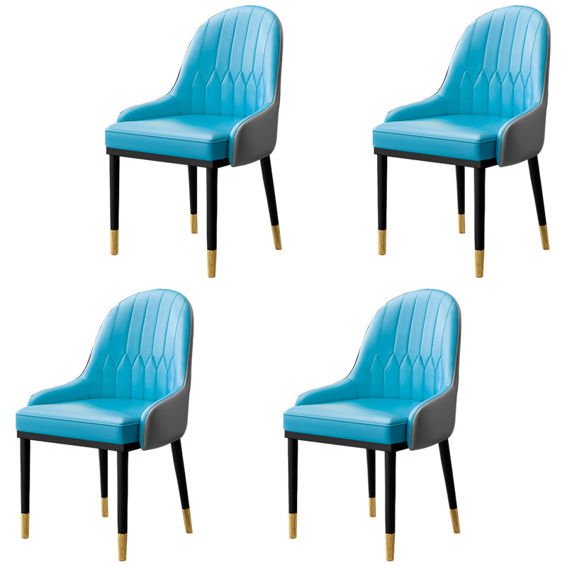 Inicio Sillón escandinavo Silla de comedor tapizada con respaldo Parsons de metal