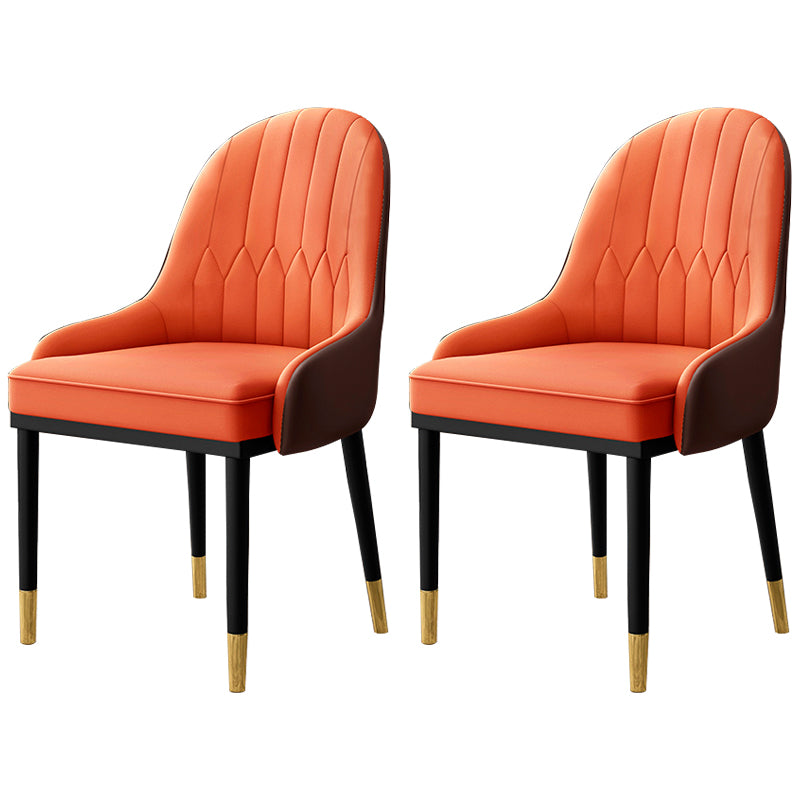 Inicio Sillón escandinavo Silla de comedor tapizada con respaldo Parsons de metal