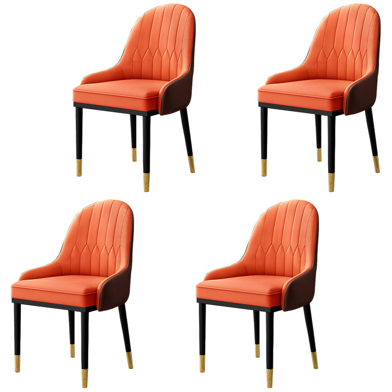 Inicio Sillón escandinavo Silla de comedor tapizada con respaldo Parsons de metal