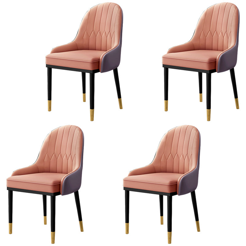 Inicio Sillón escandinavo Silla de comedor tapizada con respaldo Parsons de metal