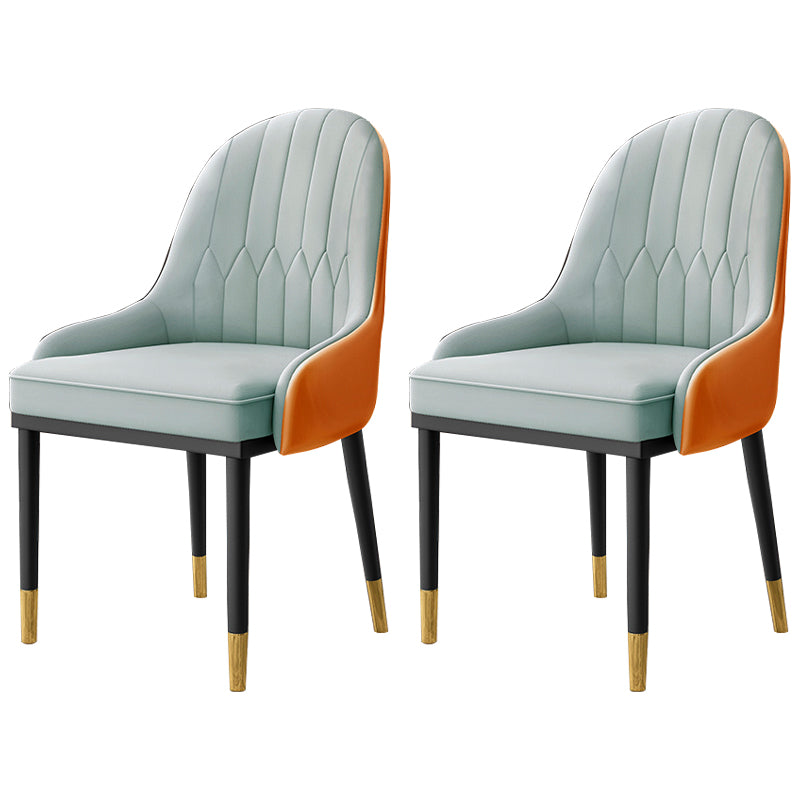 Inicio Sillón escandinavo Silla de comedor tapizada con respaldo Parsons de metal
