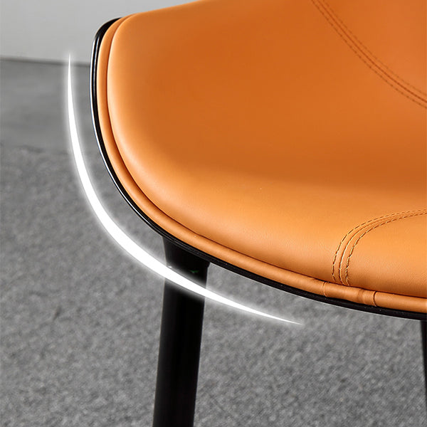 Silla de comedor tapizada de metal con respaldo sólido interior de estilo moderno
