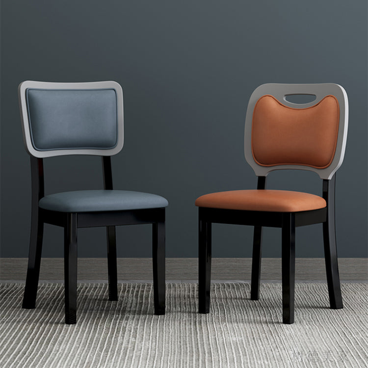 Scandinavian Home Side Chair Open Back Wood Upholstered Dining Room Chair (Set of 2)